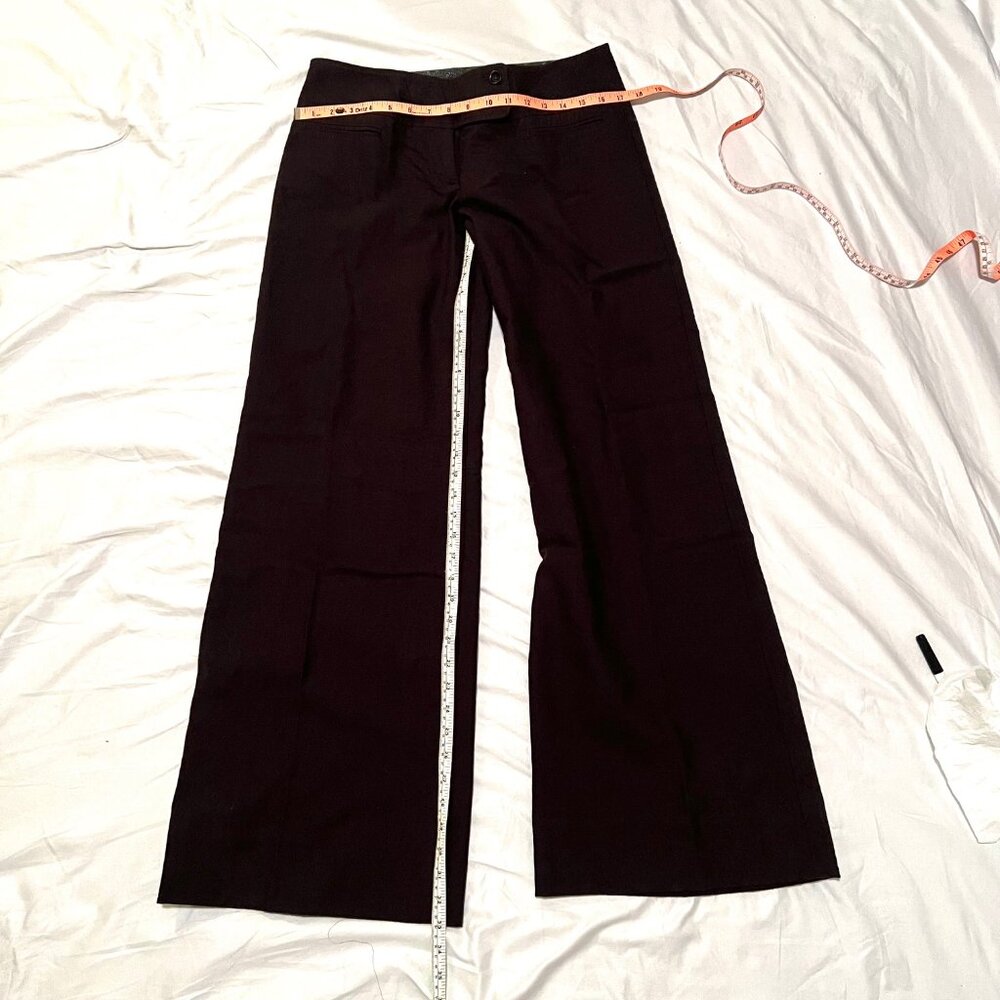 Anthropology wide leg dark brown trousers, wool cotton blend NWT